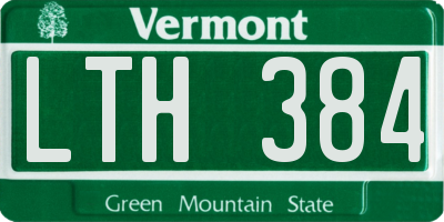 VT license plate LTH384