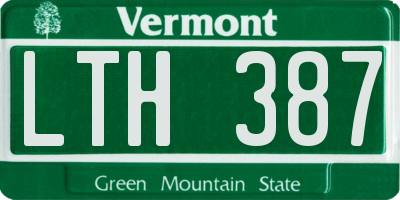 VT license plate LTH387