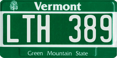 VT license plate LTH389