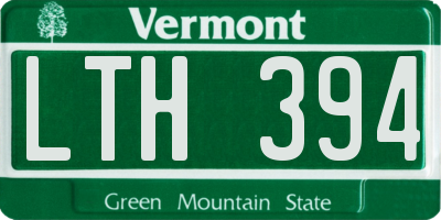 VT license plate LTH394