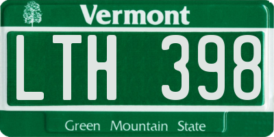 VT license plate LTH398