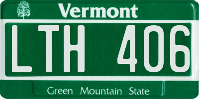 VT license plate LTH406