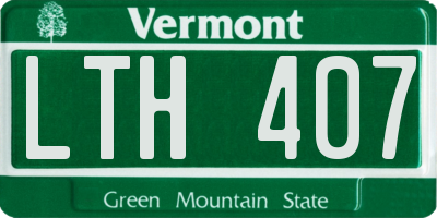 VT license plate LTH407