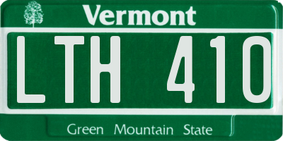 VT license plate LTH410