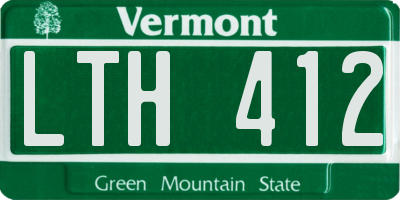 VT license plate LTH412