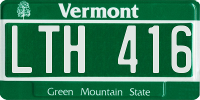 VT license plate LTH416
