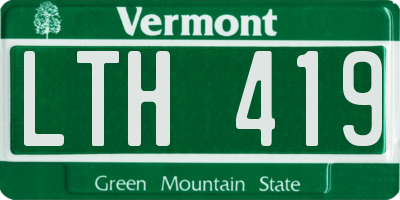 VT license plate LTH419