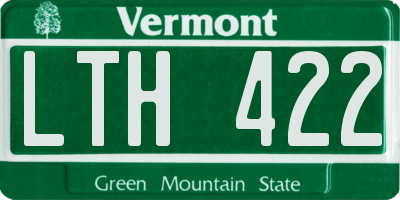 VT license plate LTH422