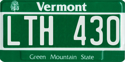 VT license plate LTH430