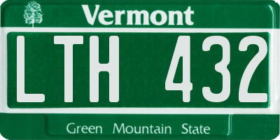 VT license plate LTH432