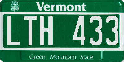 VT license plate LTH433