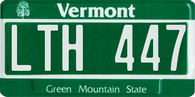 VT license plate LTH447