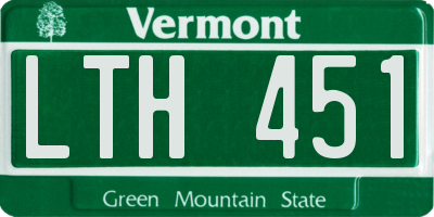 VT license plate LTH451