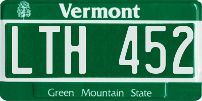 VT license plate LTH452