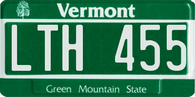 VT license plate LTH455