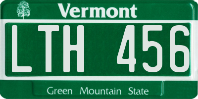 VT license plate LTH456