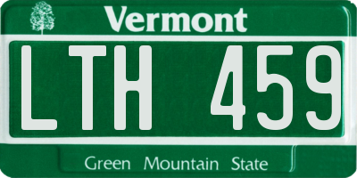 VT license plate LTH459