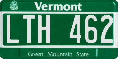 VT license plate LTH462