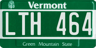 VT license plate LTH464