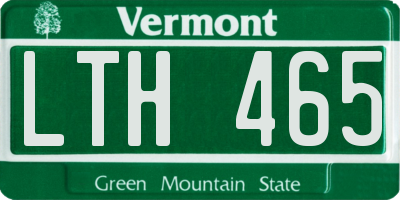 VT license plate LTH465