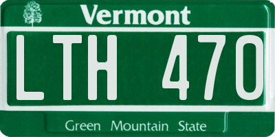 VT license plate LTH470