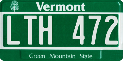 VT license plate LTH472