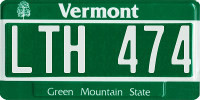 VT license plate LTH474