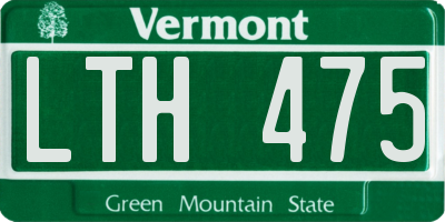 VT license plate LTH475
