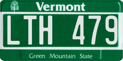 VT license plate LTH479