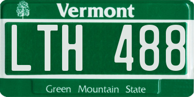 VT license plate LTH488