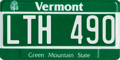 VT license plate LTH490