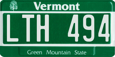 VT license plate LTH494