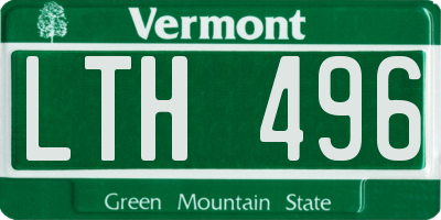 VT license plate LTH496