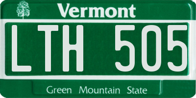 VT license plate LTH505
