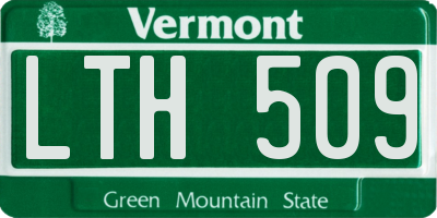 VT license plate LTH509