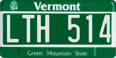 VT license plate LTH514