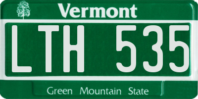 VT license plate LTH535