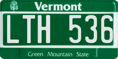 VT license plate LTH536
