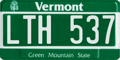 VT license plate LTH537