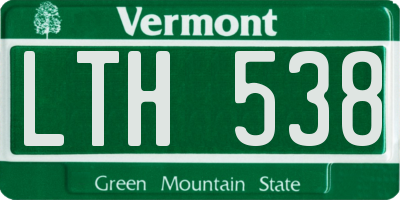 VT license plate LTH538
