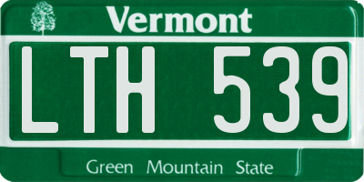 VT license plate LTH539