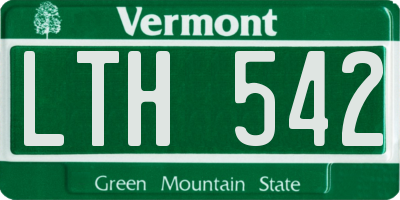 VT license plate LTH542