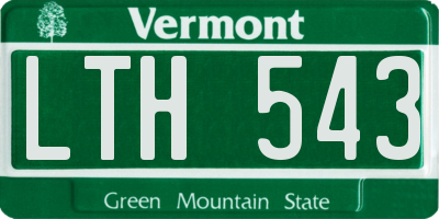 VT license plate LTH543