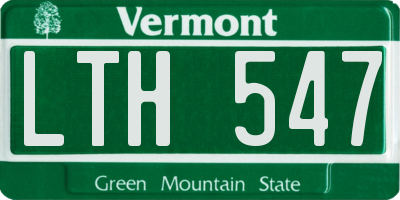 VT license plate LTH547
