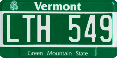 VT license plate LTH549