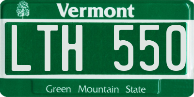 VT license plate LTH550