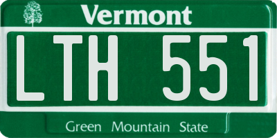 VT license plate LTH551