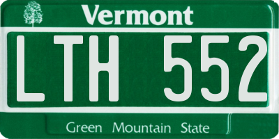 VT license plate LTH552