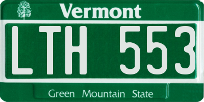 VT license plate LTH553