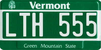 VT license plate LTH555